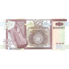 P36a Burundi - 50 Francs Year 1994